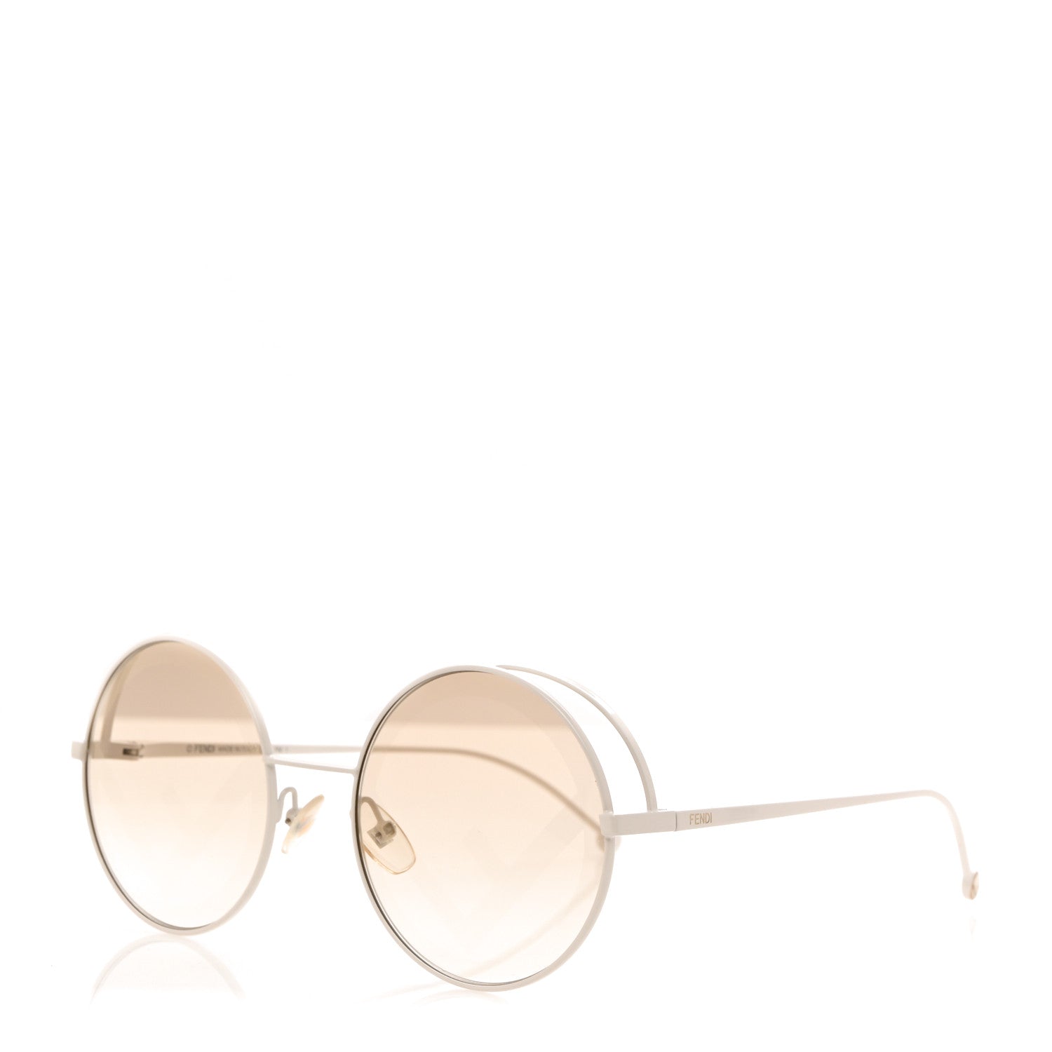 Fendi Metal F is Fendi Printed Run Away Round Frame Sunglasses FF 0343/S White 1 of 8