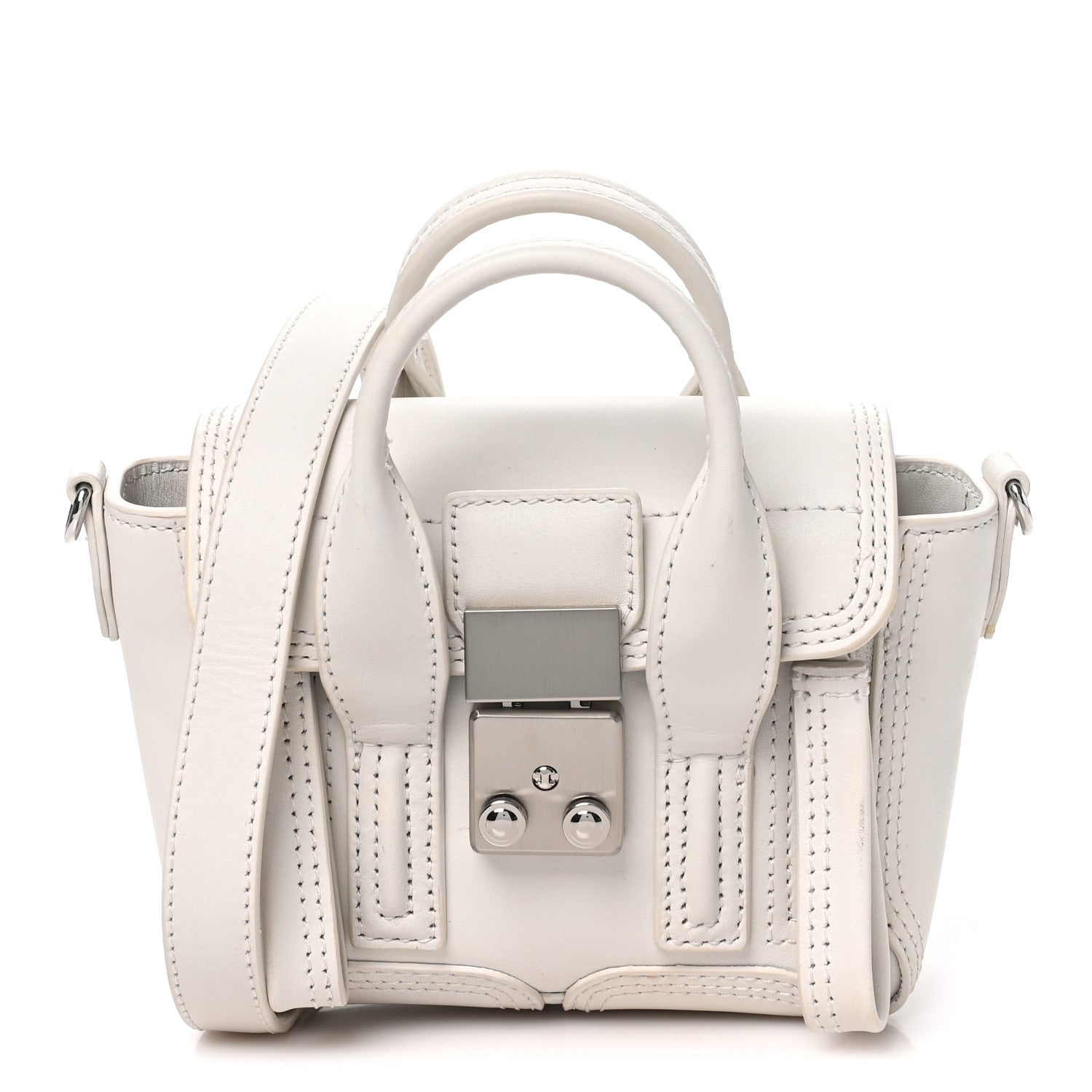 3.1 Phillip Lim Smooth Calfskin Nano Pashli Satchel White 1 of 10