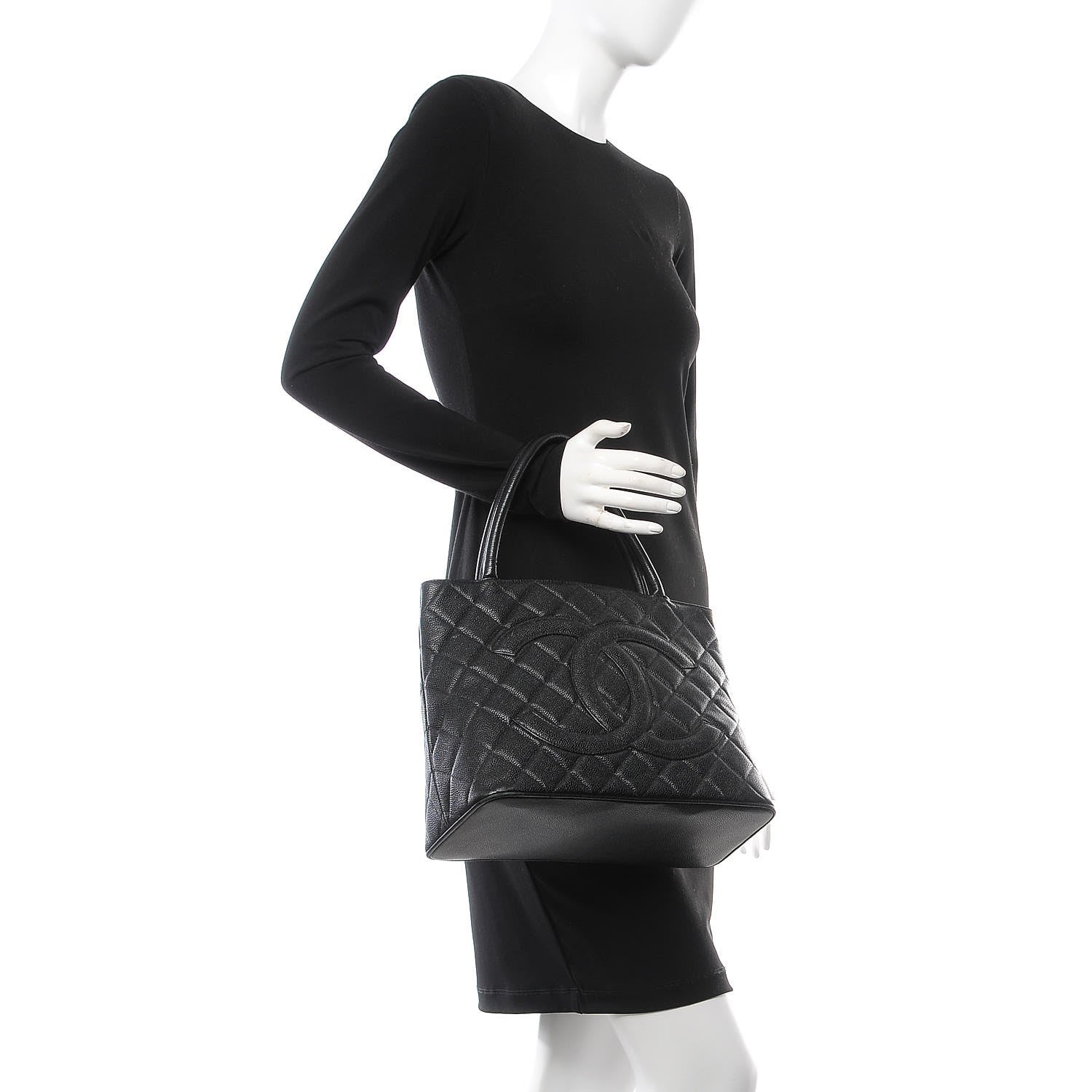 Chanel Caviar Quilted Medallion Tote Black 2 of 9