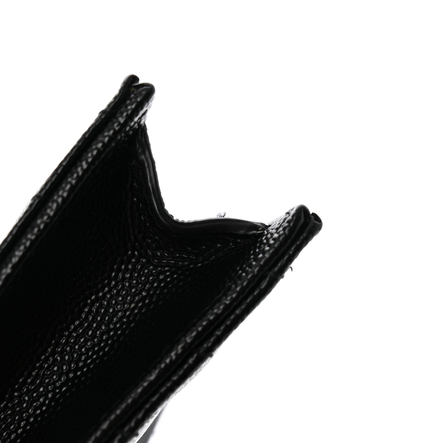 Grain De Poudre Matelasse Chevron Monogram Monochrome Envelope Chain Wallet Black