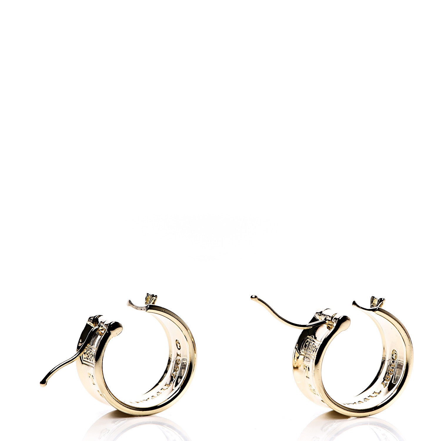 Tiffany 18K Yellow Gold 1837 Hoop Earrings 3 of 7