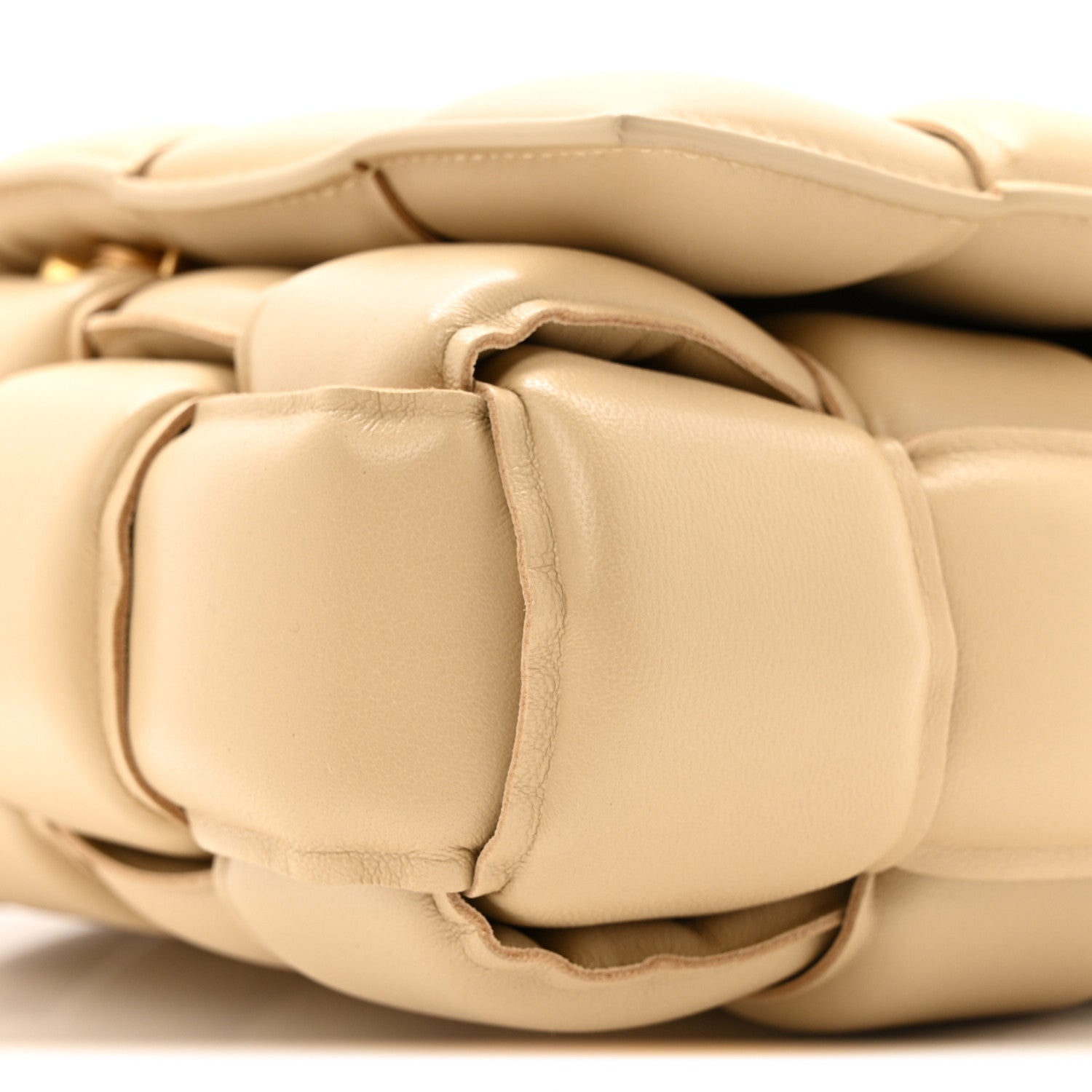 Bottega Veneta Lambskin Maxi Intreccio Padded Chain Cassette Crossbody Bag Porridge 10 of 12
