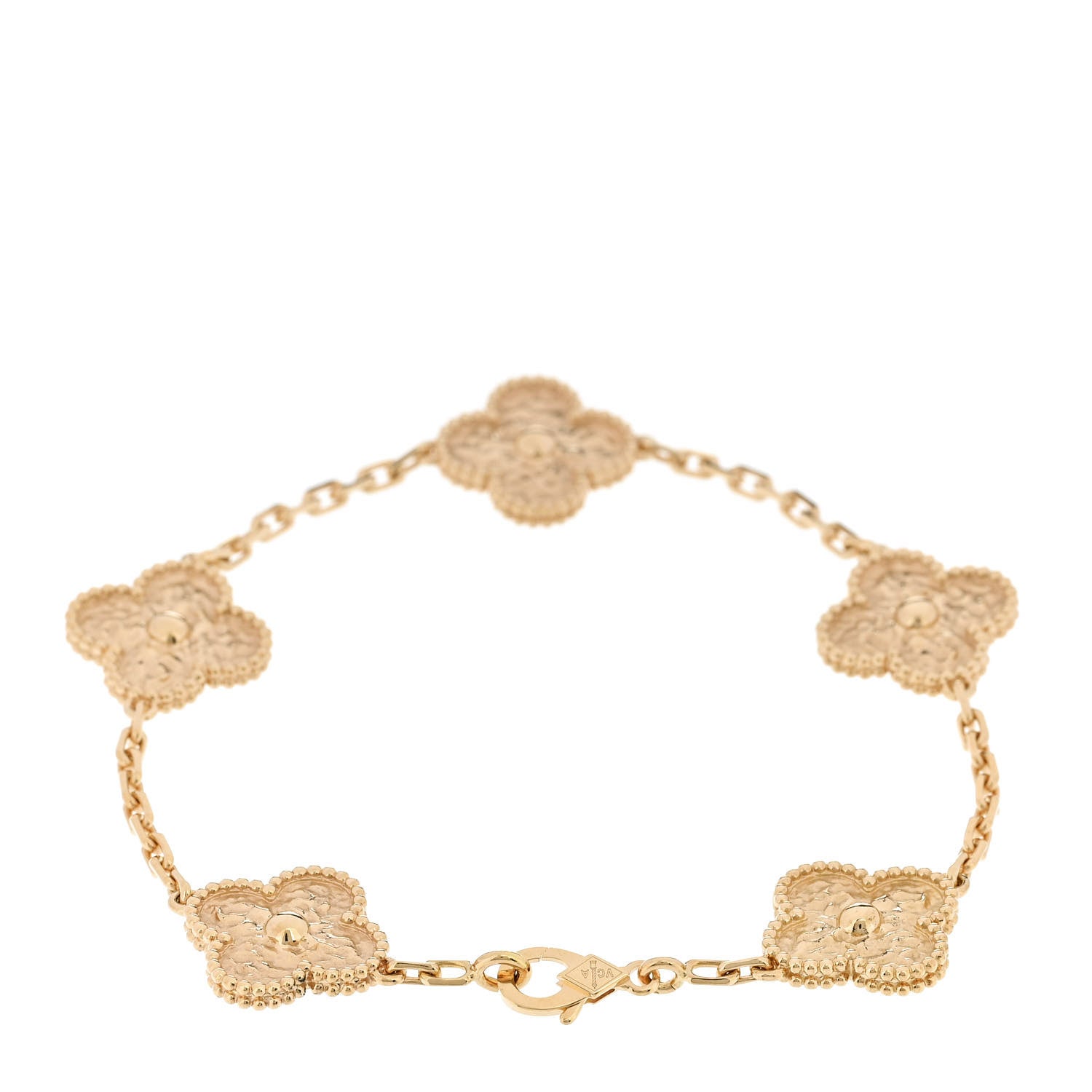 Van Cleef & Arpels 18K Yellow Gold 5 Motifs Vintage Alhambra Bracelet 2 of 5