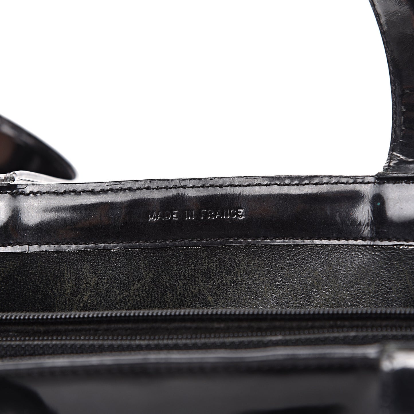 Patent Logo Shoulder Bag Black