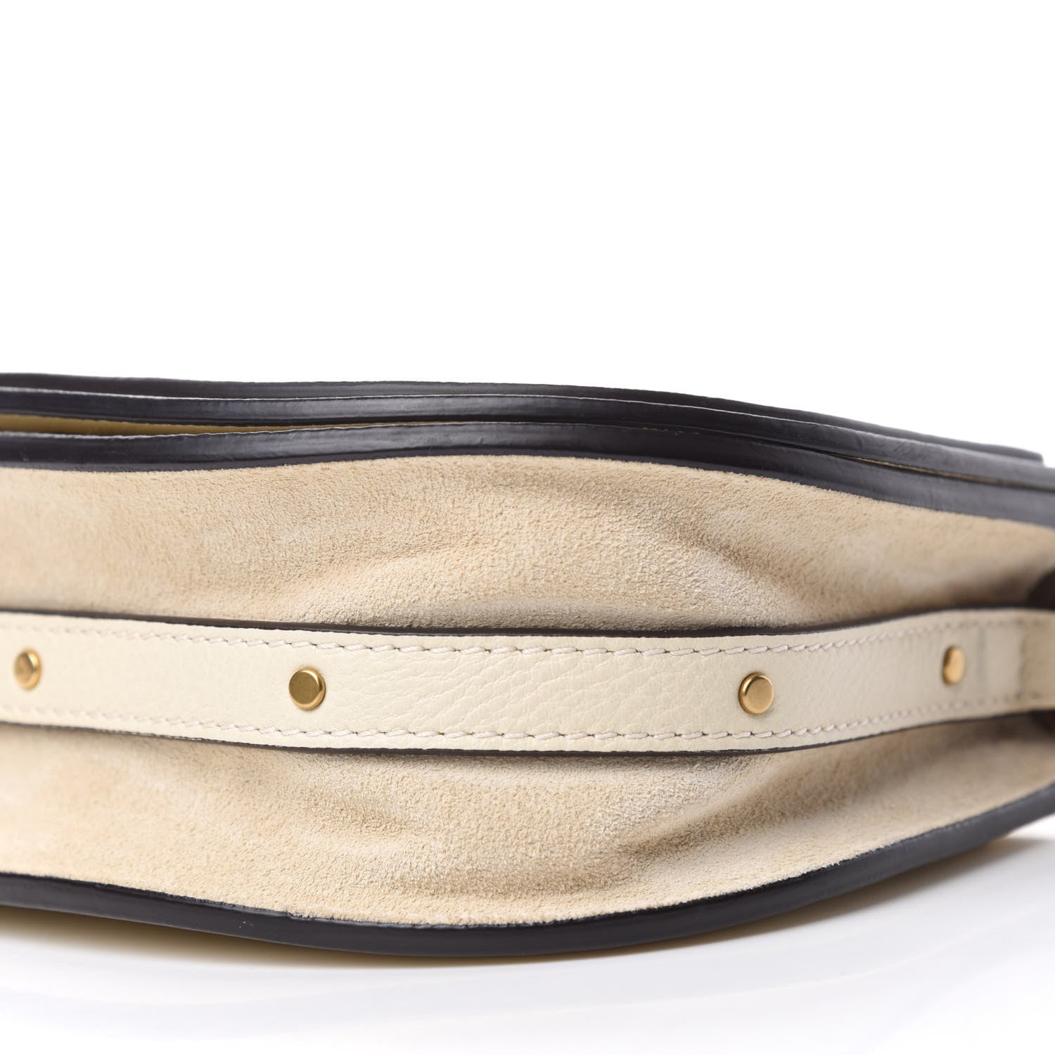 Chloe Calfskin Suede Small Nile Bracelet Bag Off White 7 of 9