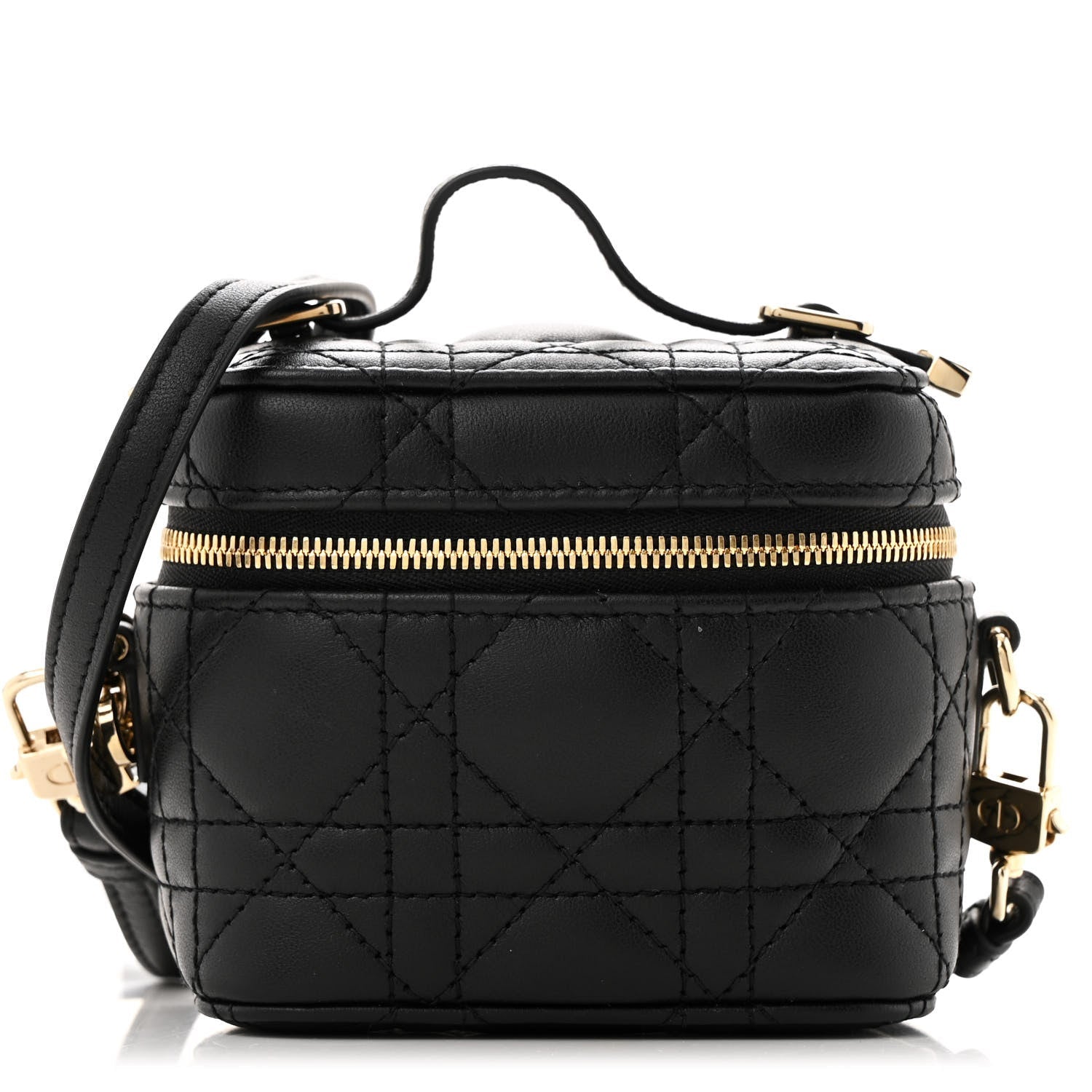 Christian Dior Lambskin Cannage Micro Lady Dior Vanity Case Black 1 of 13