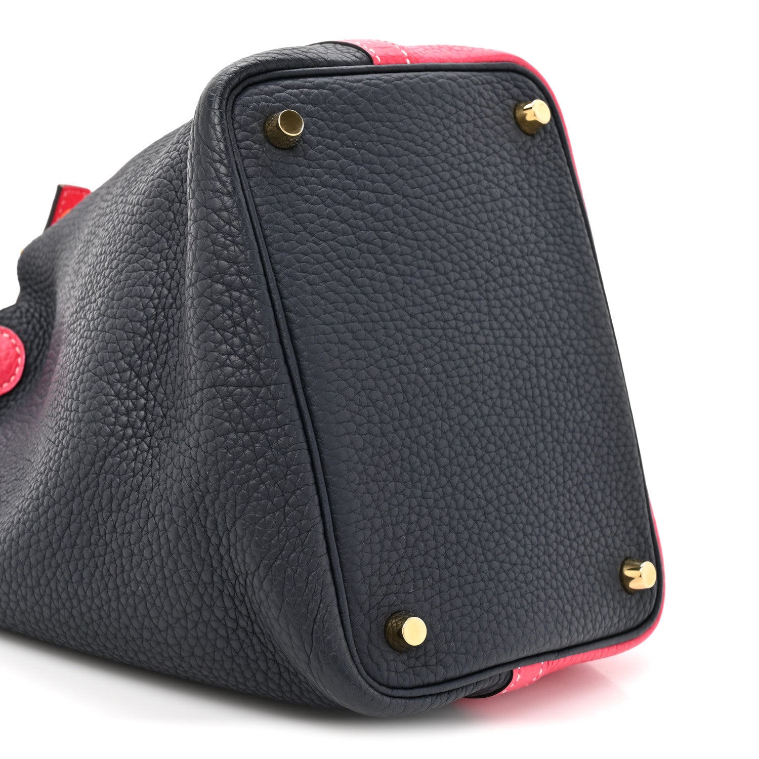Hermes Taurillon Clemence Casaque Picotin Lock 18 PM Rose Extreme Bleu Nuit 9 of 11