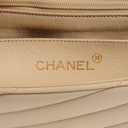 Chanel Lambskin Chevron Small Single Flap Beige 7 of 8