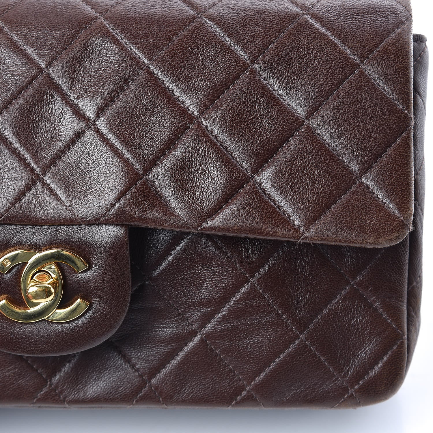 Chanel Lambskin Quilted Small Double Flap Brown 14 of 14