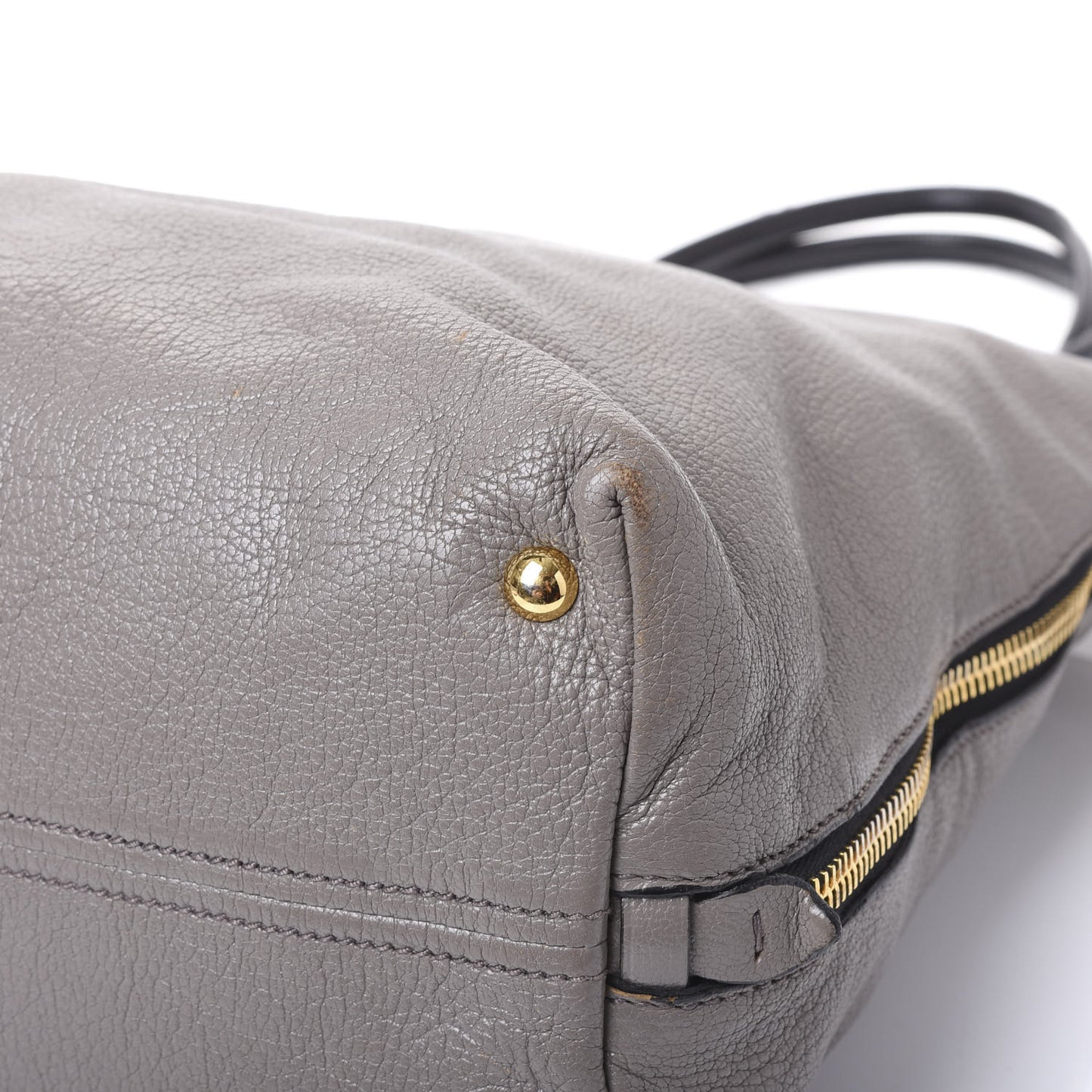 Goatskin Madras Zip Tote Argilla Black