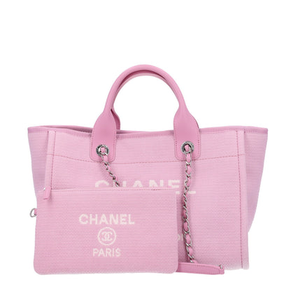 Chanel Mixed Fibers Small Deauville Tote Dark Pink 2 of 10