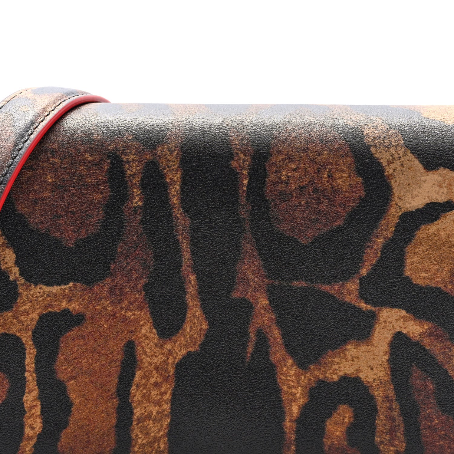 Christian Louboutin Calfskin Leopard Print Spikes Small Paloma Bag