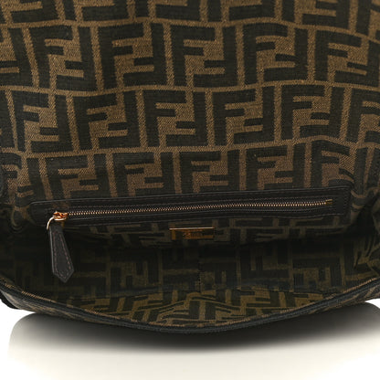 Fendi Fabric Jacquard FF 1974 Medium Baguette Tobacco Moro Black 5 of 12