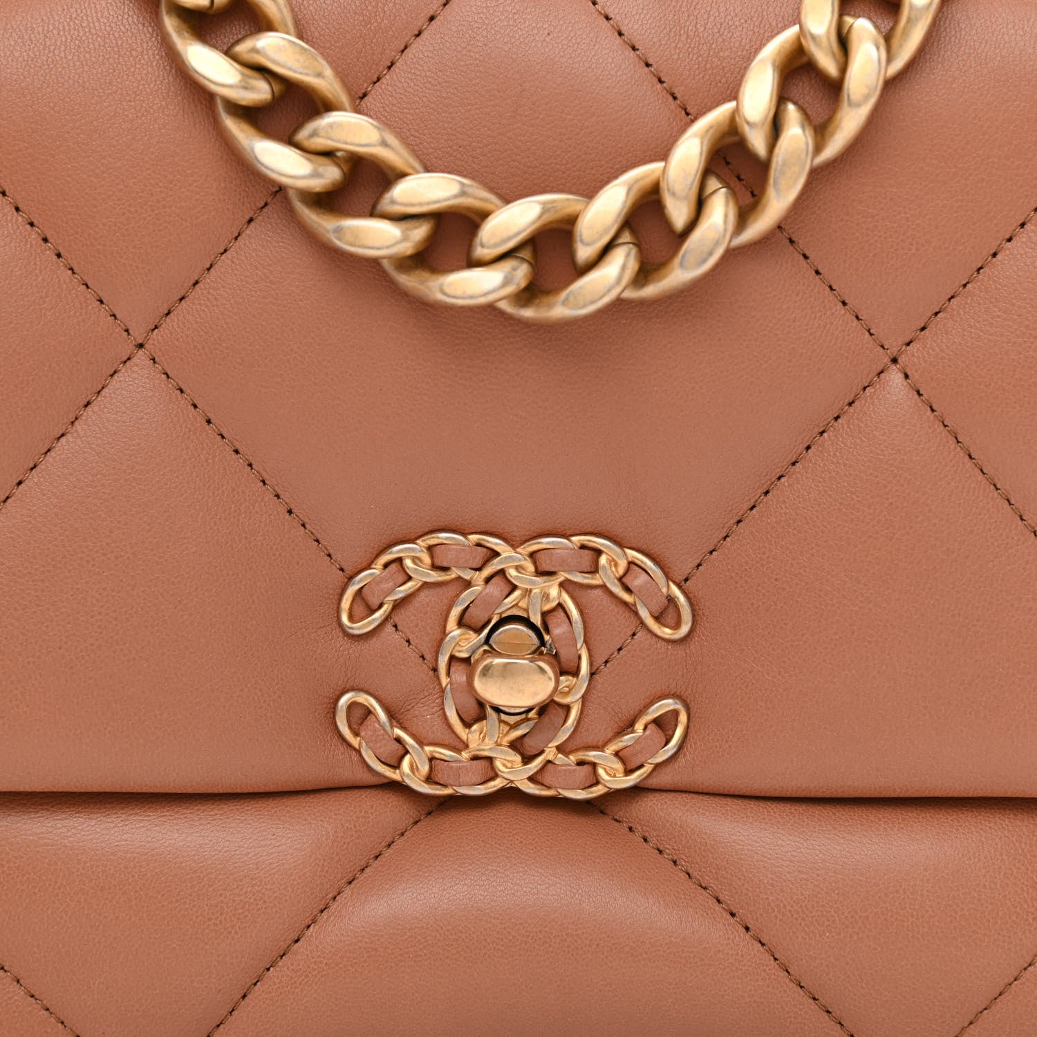 Chanel Lambskin Quilted Medium Chanel 19 Flap Brown 8 of 10