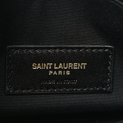 Saint Laurent Grain De Poudre Chevron Monogram Bill Pouch Black 6 of 8