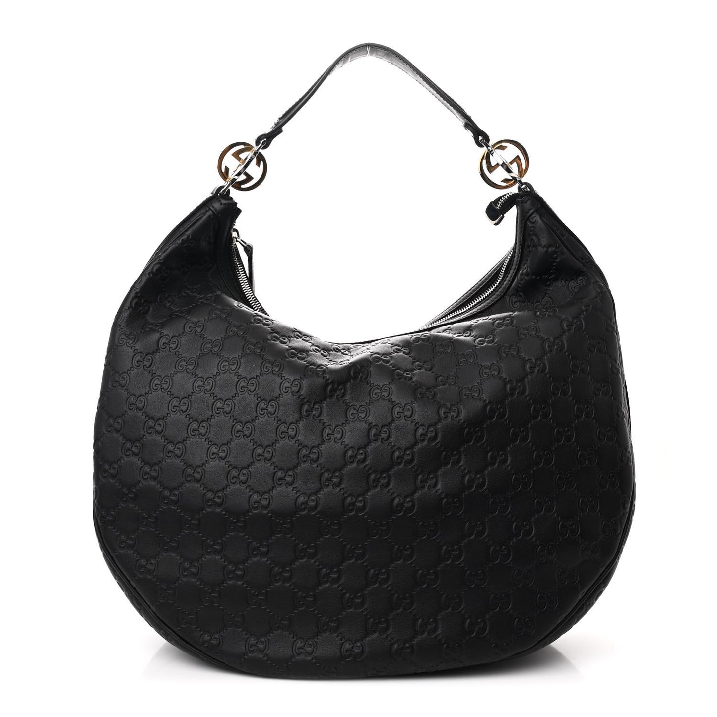 Guccissima Large GG Twins Hobo Black