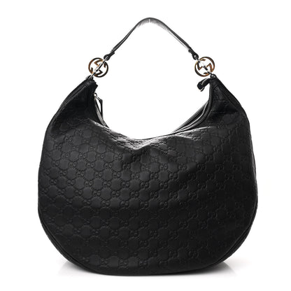 Gucci Guccissima Large GG Twins Hobo Black 1 of 10
