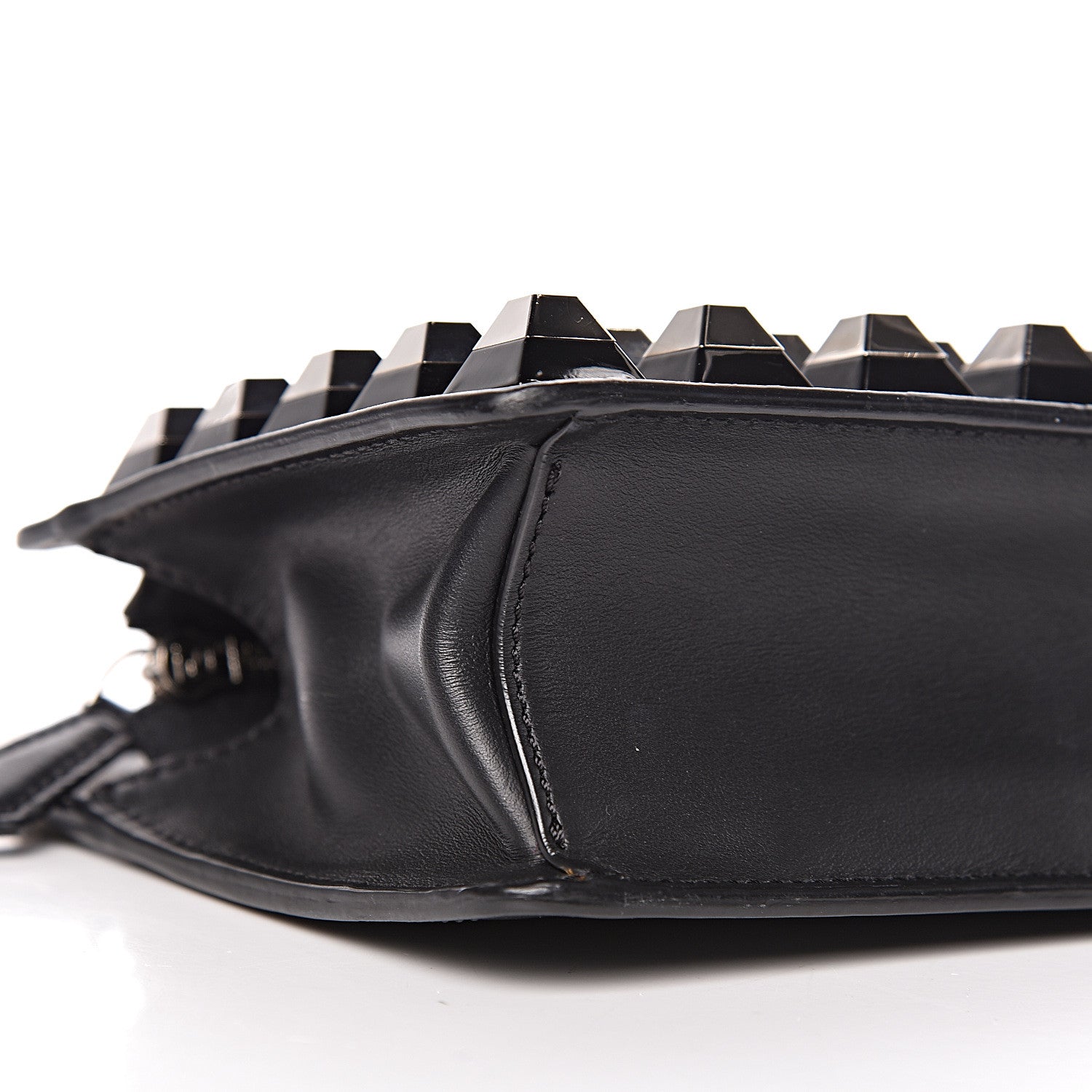 Fendi Vitello Demi Jour Studded Shoulder Bag Black 7 of 8