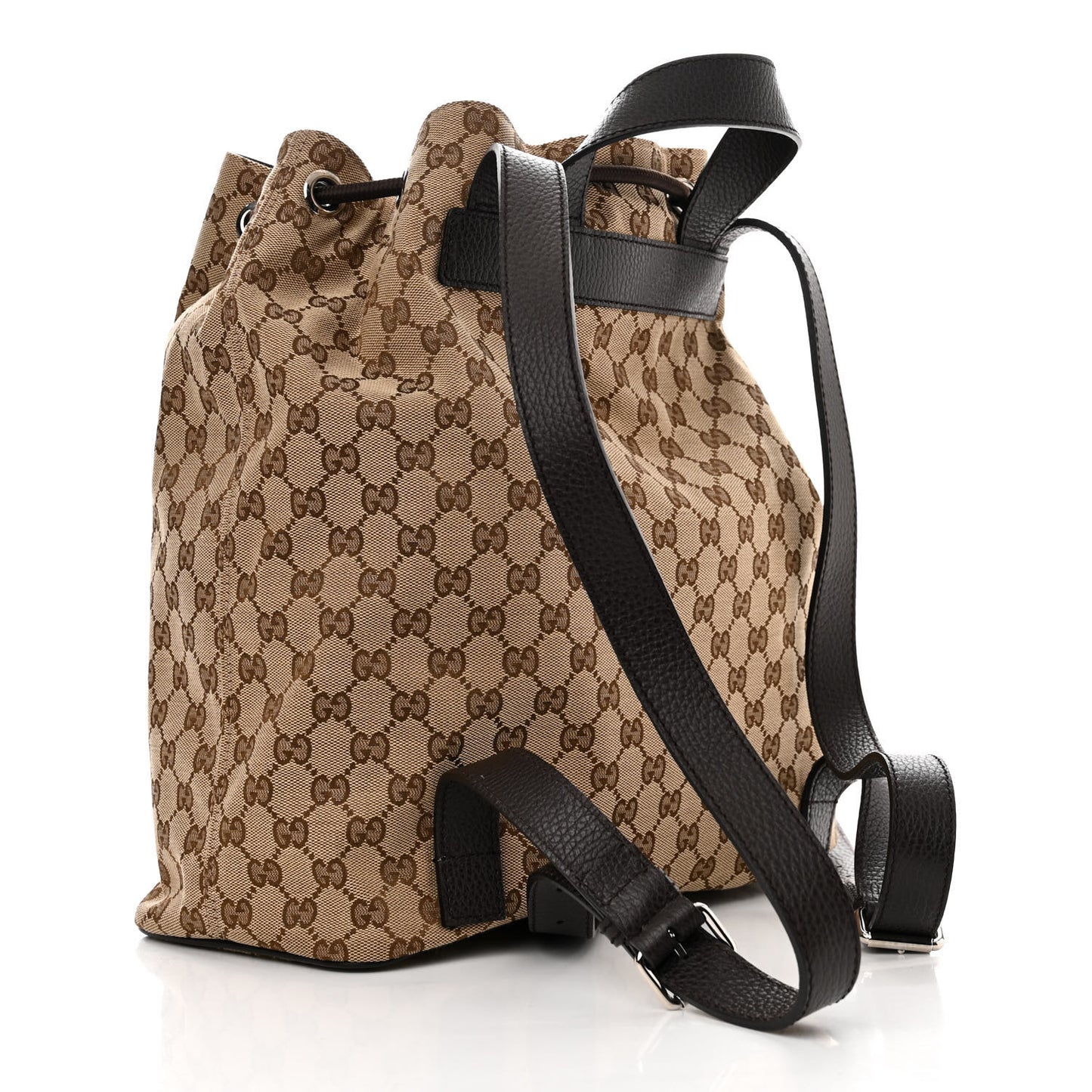 Monogram Dollar Calfskin O Drawstring Backpack Beige Ebony Testa di Moro Dark Chocolate