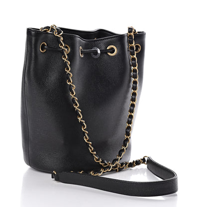 Chanel Caviar Deauville Drawstring Bucket Bag Black 3 of 10