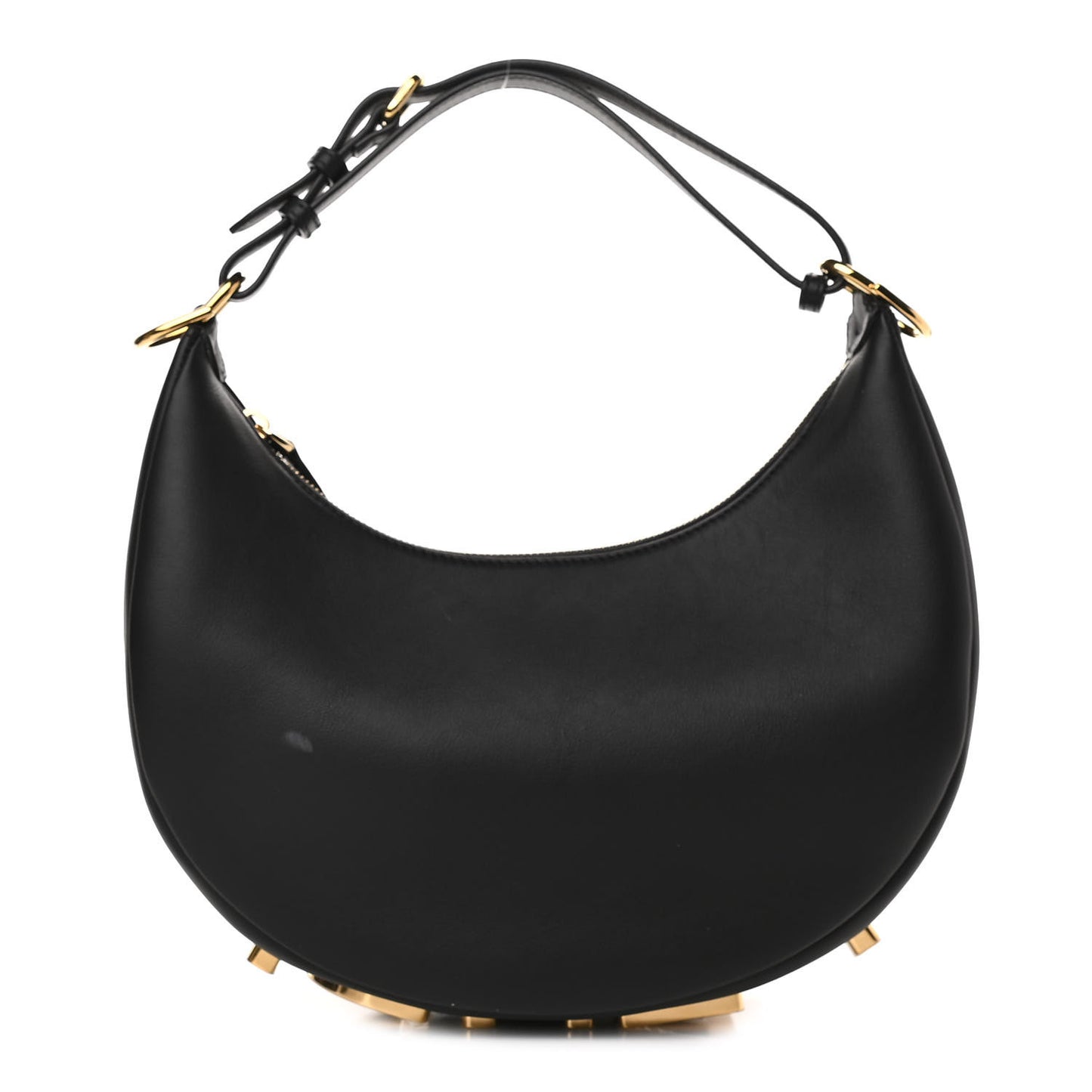 Vitello Grace Matte Small Fendigraphy Hobo Bag Black