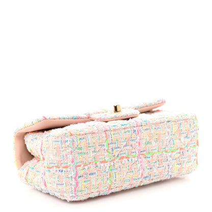 Chanel Tweed Quilted Mini Rectangular Flap Pink Green Orange Purple 4 of 11