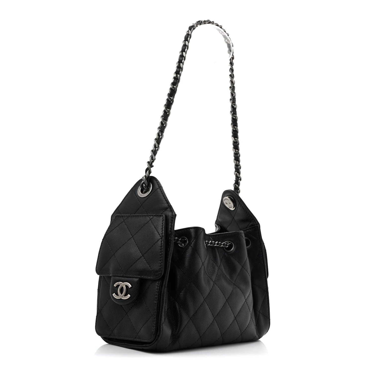 Chanel Caviar Quilted Mini Chanel 25 Handbag Black 3 of 9