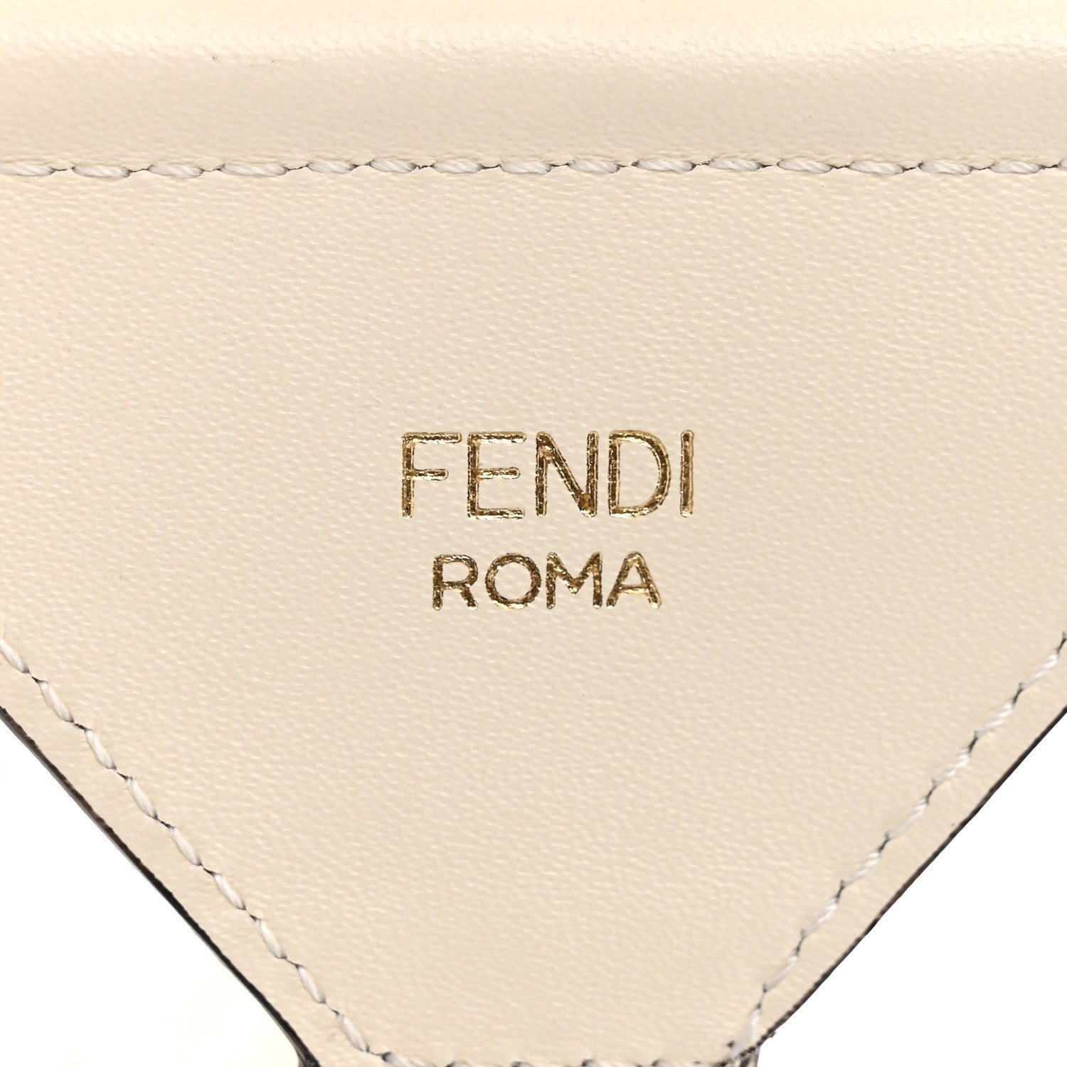 Fendi Ribbon Vitello King Logo Embossed Gingham Woven Adjustable Strap You Light Blue 3 of 5