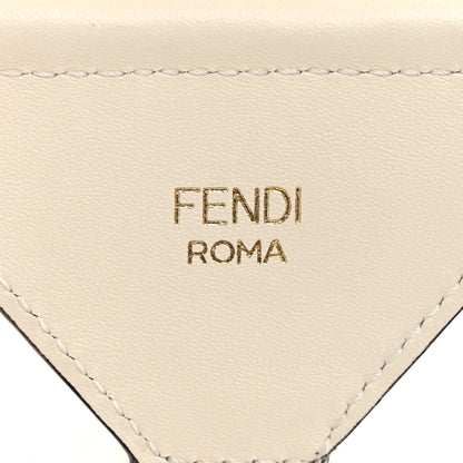 Fendi Ribbon Vitello King Logo Embossed Gingham Woven Adjustable Strap You Light Blue 3 of 5