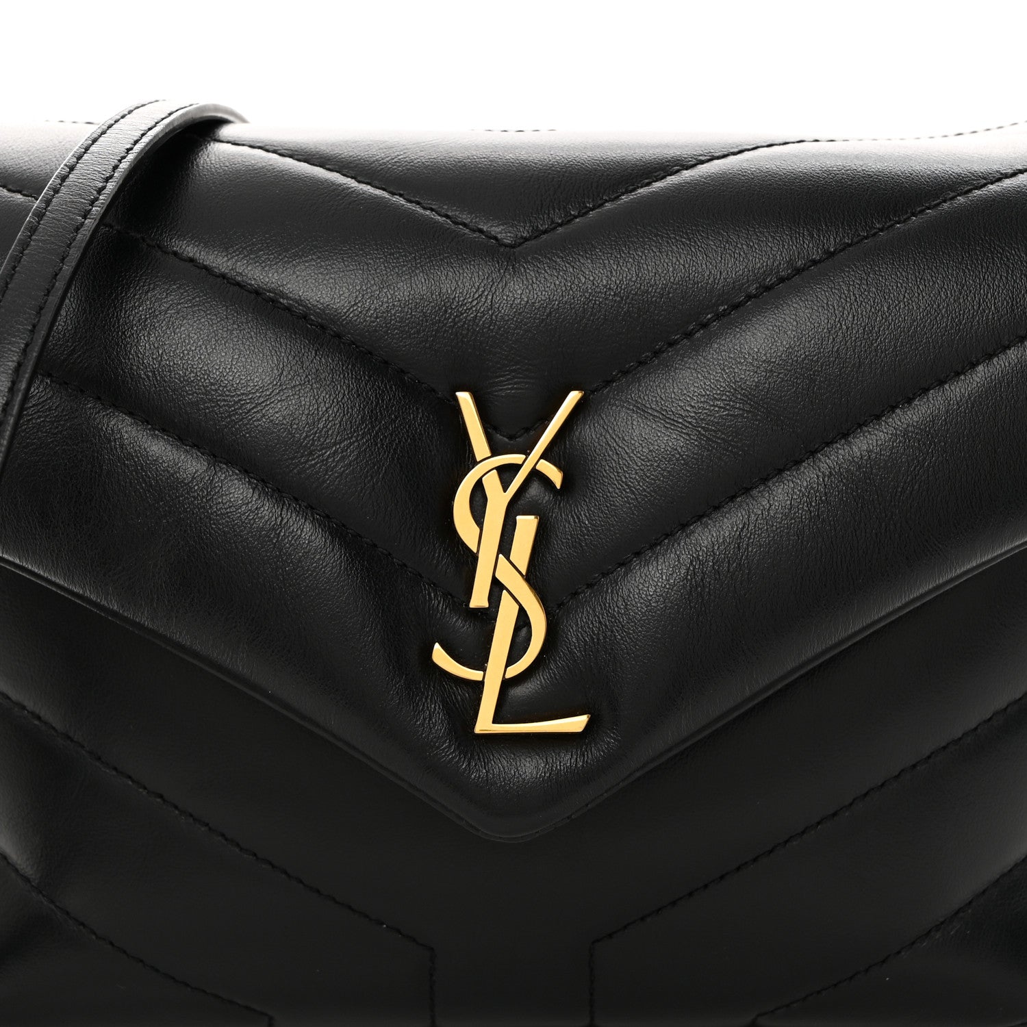 Saint Laurent Calfskin Y Quilted Monogram Toy Loulou Crossbody Bag Black 9 of 11