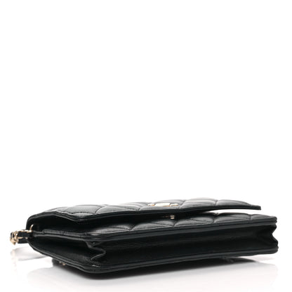 Chanel Goatskin Quilted Quilted Like A Wallet Wallet On Chain WOC Black 4 of 9