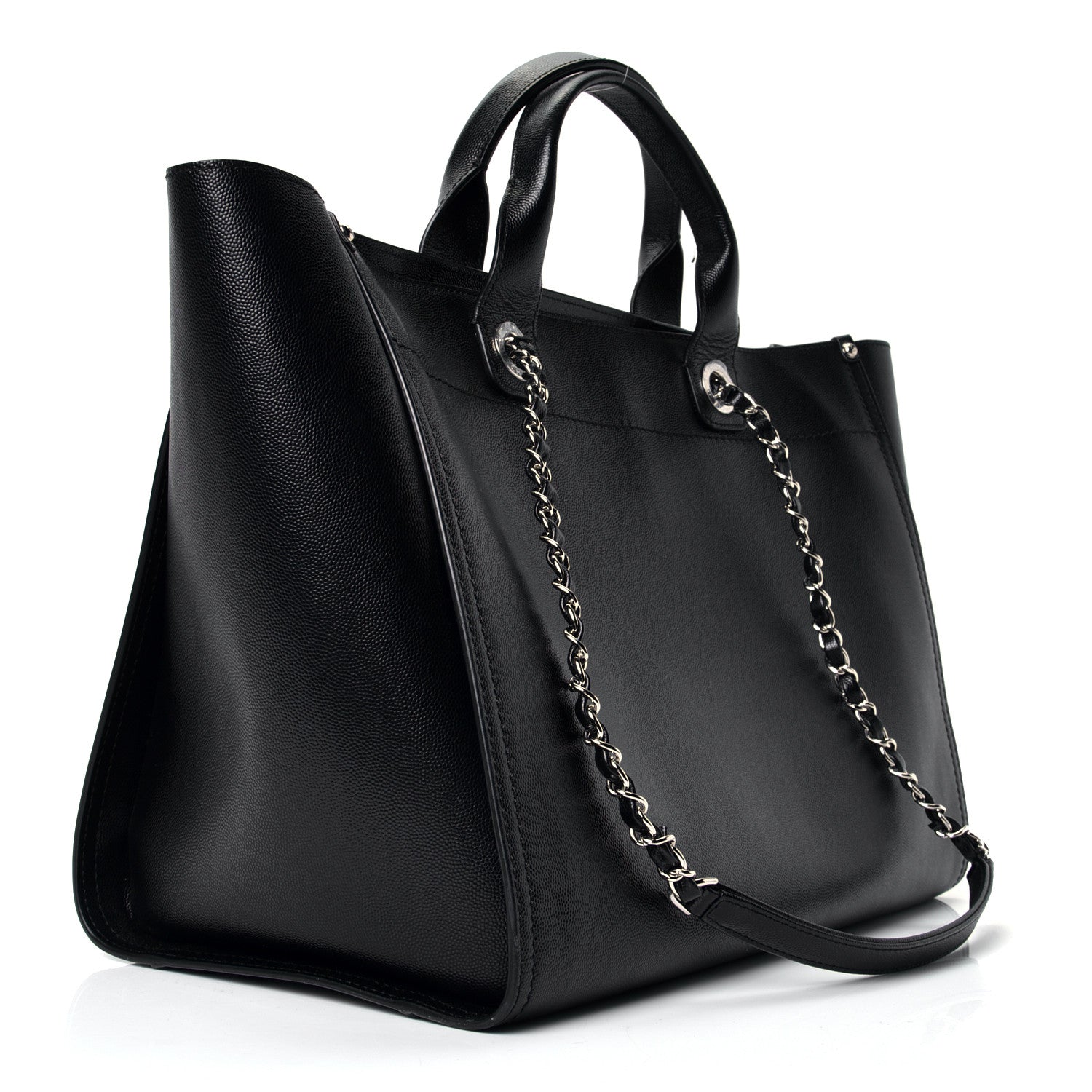 Chanel Caviar Large Studded Deauville Tote Black 2 of 4