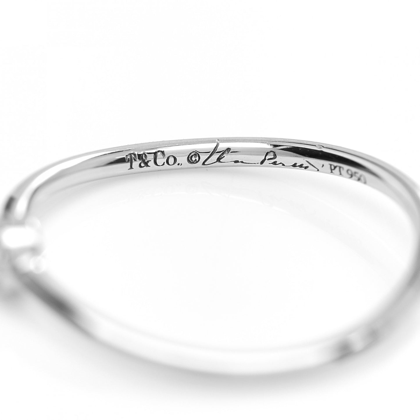 Platinum Diamond Elsa Peretti Single-Row Wave Ring 49 4.75