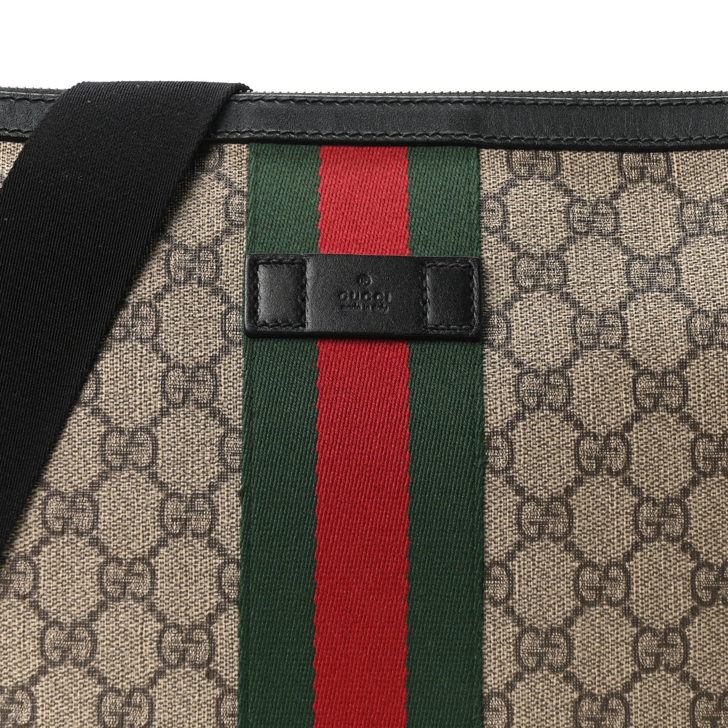 GG Supreme Monogram Web Messenger Bag Black