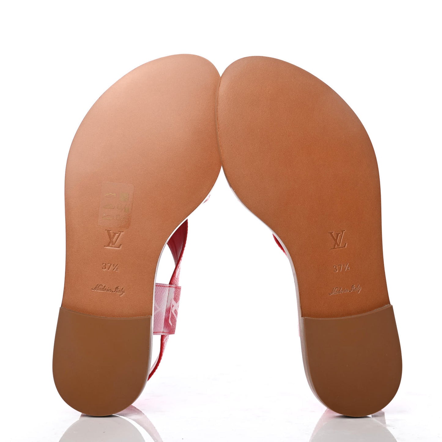 Monogram Escale Palma Flat Sandals 37.5 Rouge