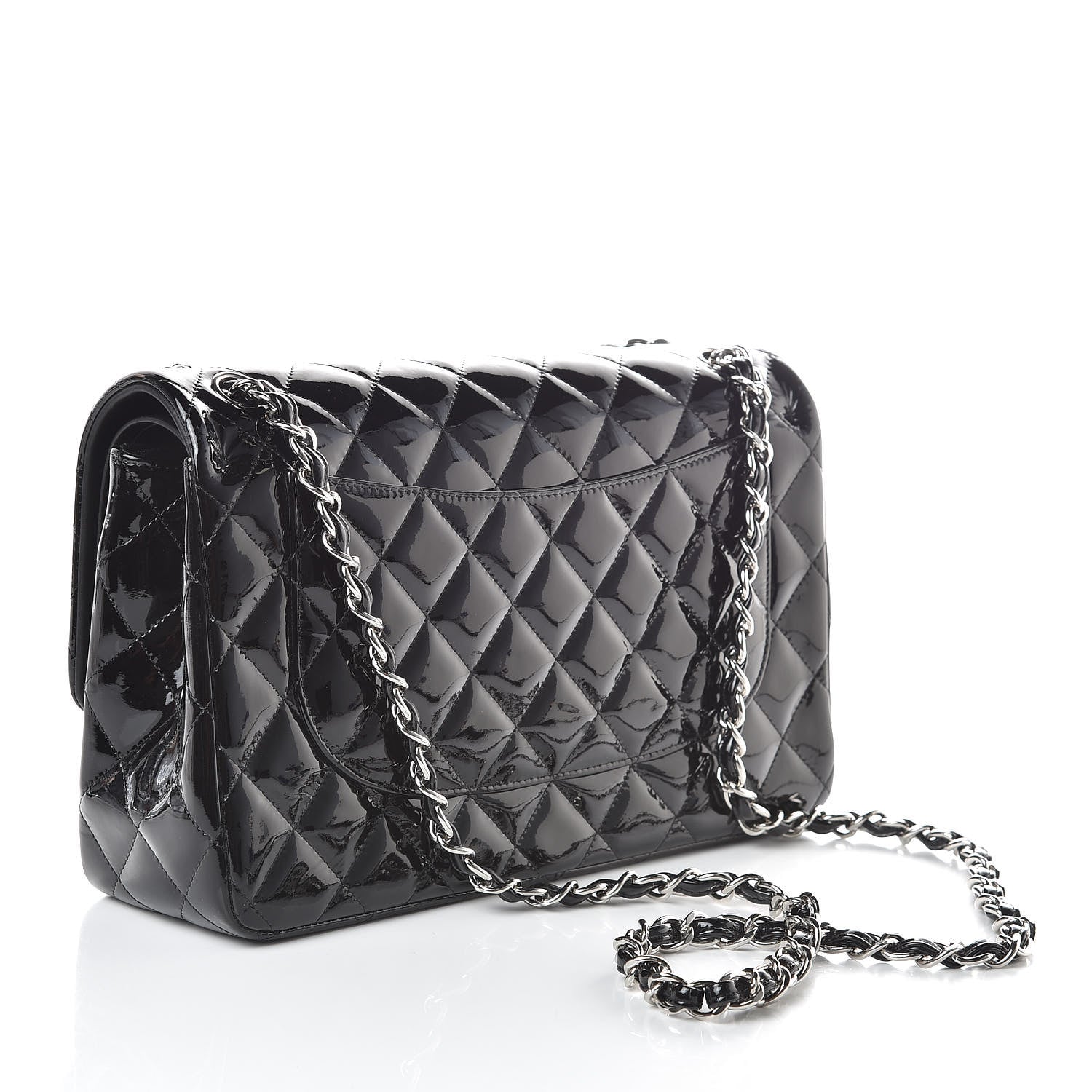 Chanel Patent Quilted Jumbo Double Flap Black 3 of 11