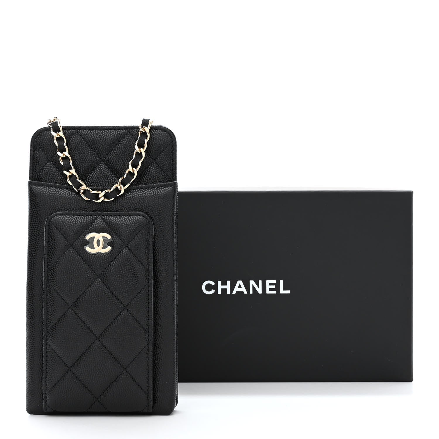 Chanel Caviar Quilted Zip Phone Case Black 13 of 13