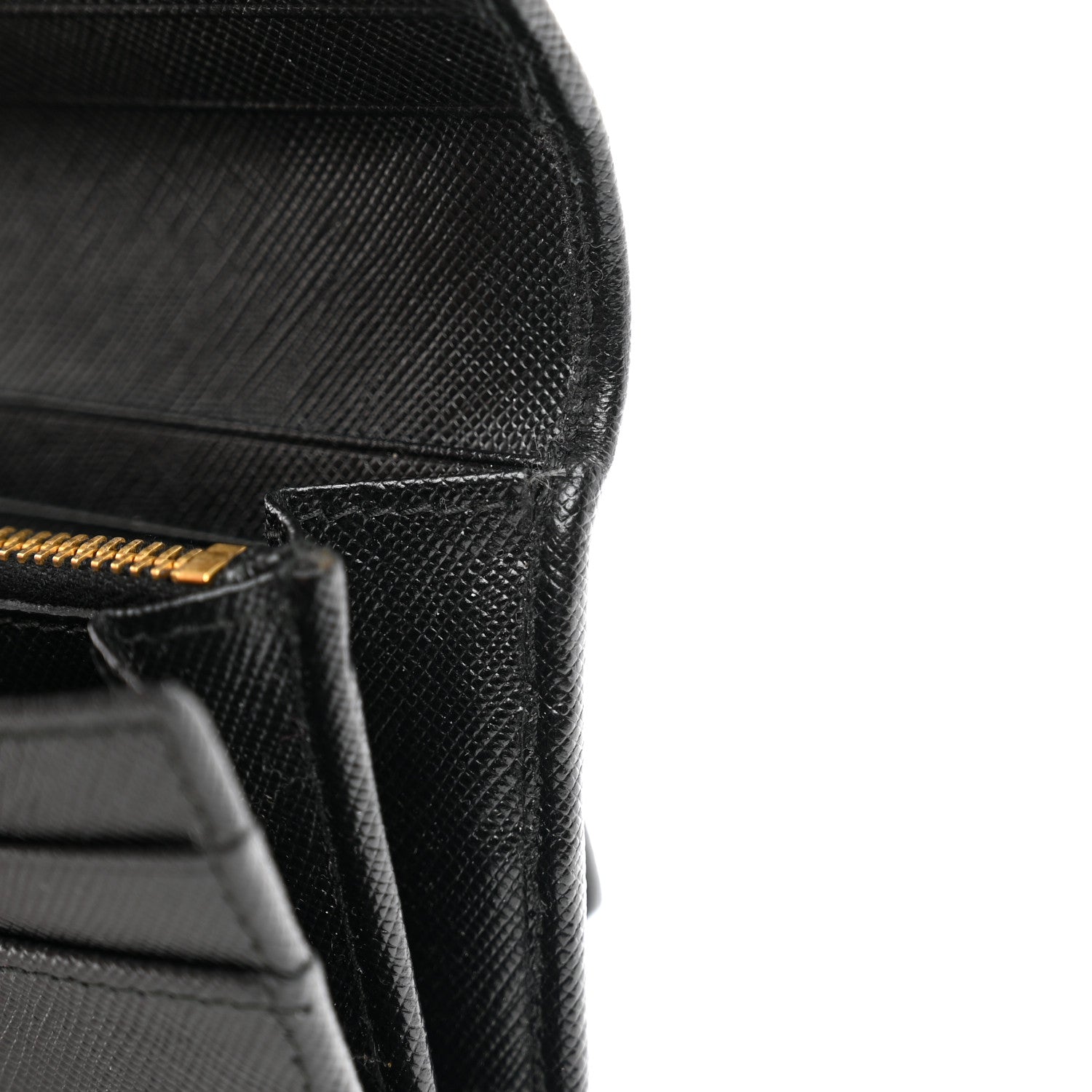 Prada Saffiano Metal Continental Flap Wallet Black 7 of 9