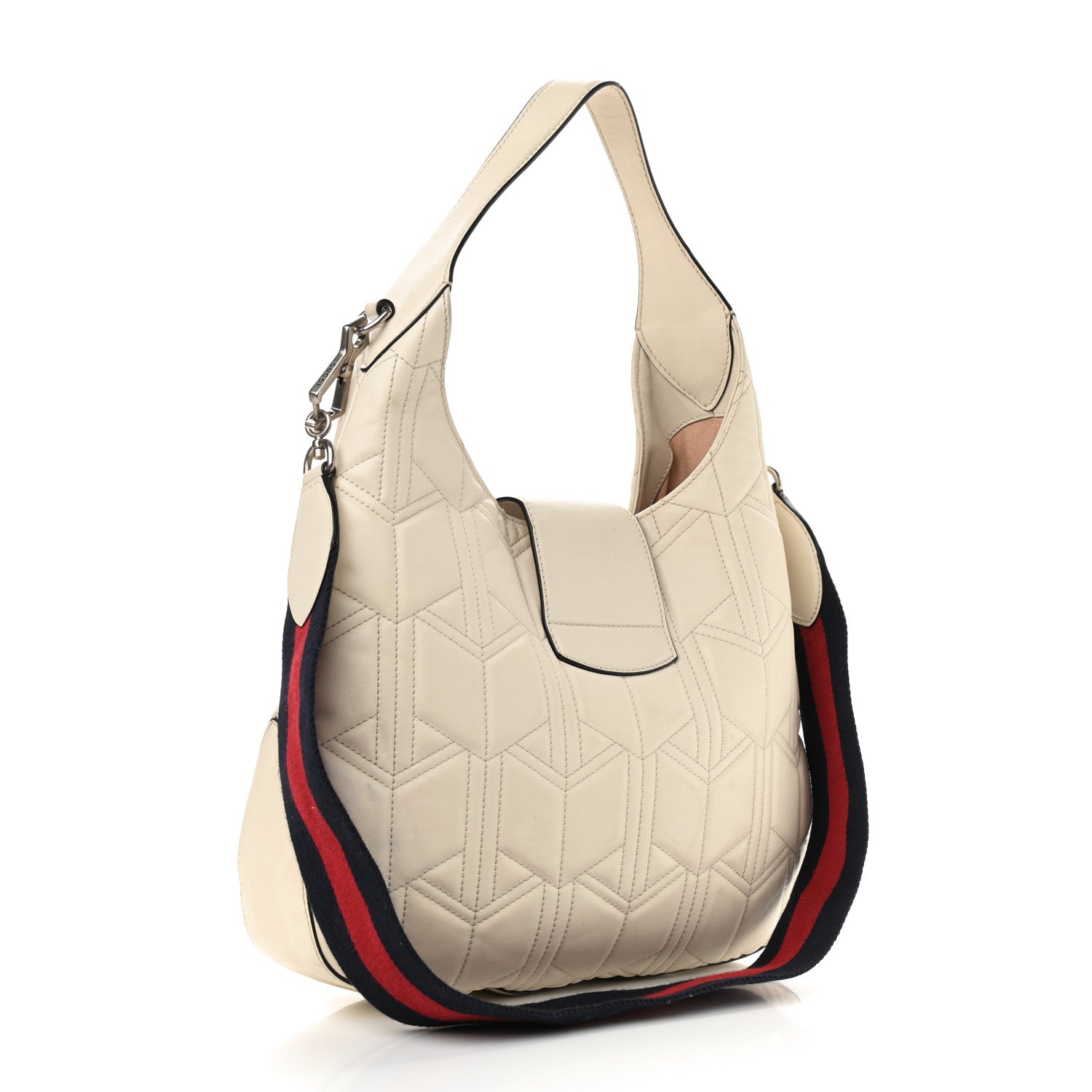 Gucci Calfskin Web Quilted Medium Dionysus Hobo White 3 of 18