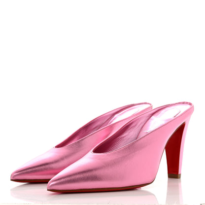 Christian Louboutin Kid Laminato Veryvee 85 Mules 39 Confettis 3 of 8