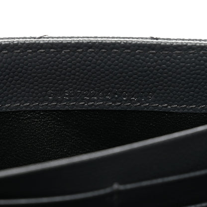 Saint Laurent Grain De Poudre Matelasse Chevron Monogram Flap Wallet Dark Smog 7 of 8