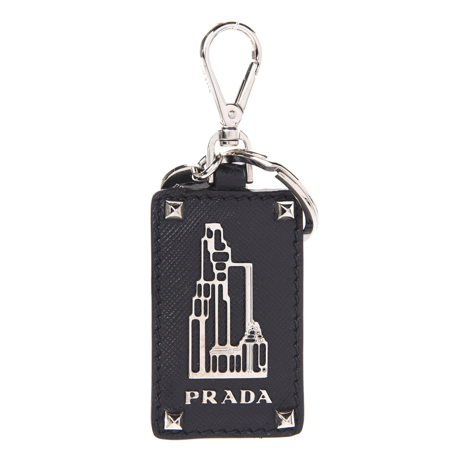 Prada Saffiano Skyscraper Keychain Black 1 of 2