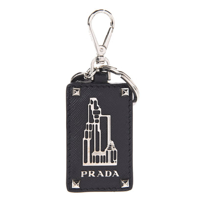 Prada Saffiano Skyscraper Keychain Black 1 of 2