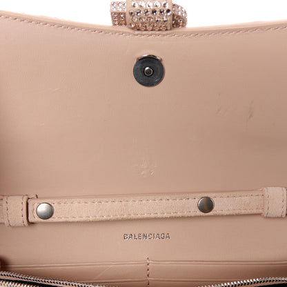 Balenciaga Strass Suede Crystal Hourglass Chain Bag Rose Gold 11 of 11