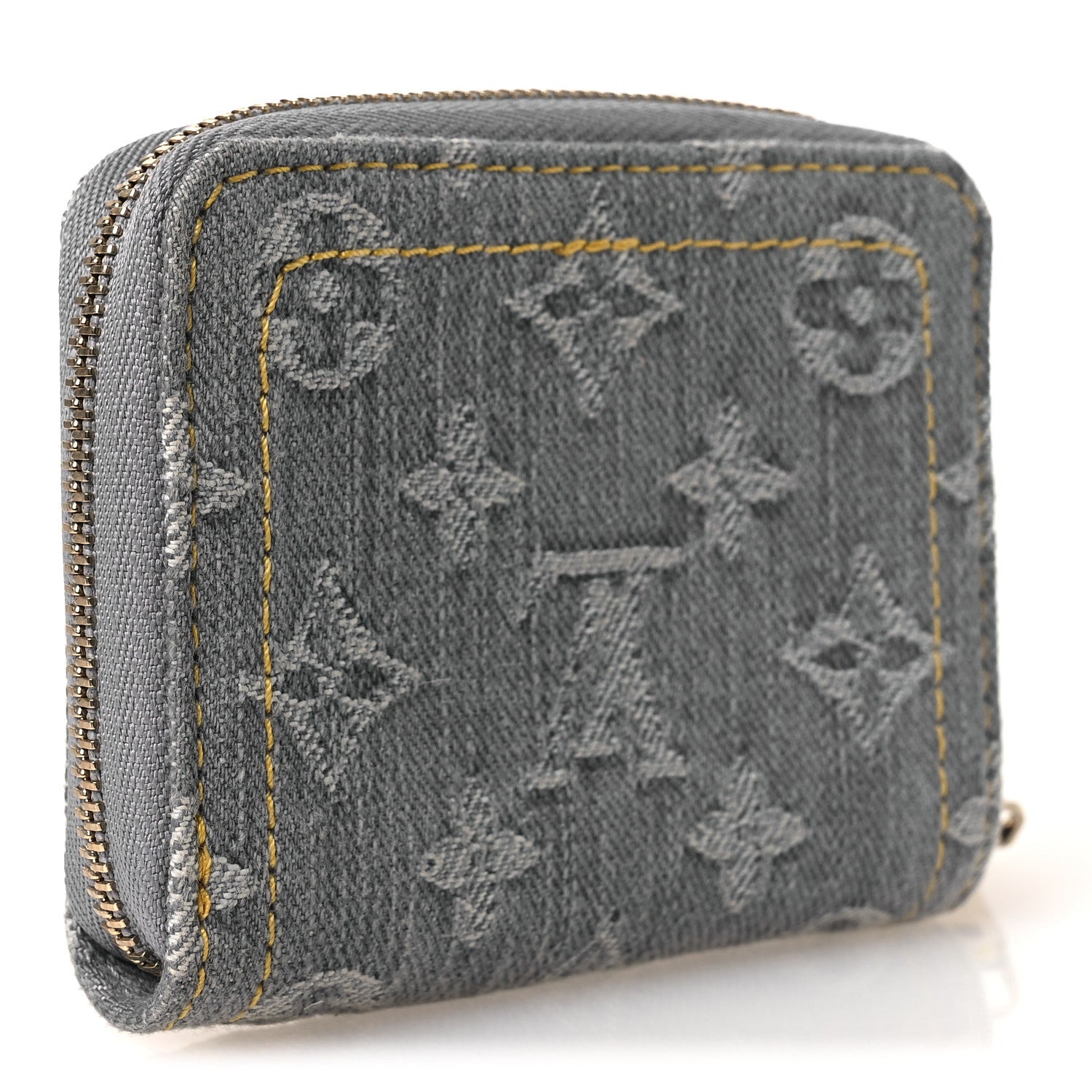 Louis Vuitton Denim Monogram Zippy Coin Purse Washed Gray 1887576