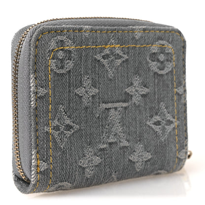 Louis Vuitton Denim Monogram Zippy Coin Purse Washed Gray 3 of 6