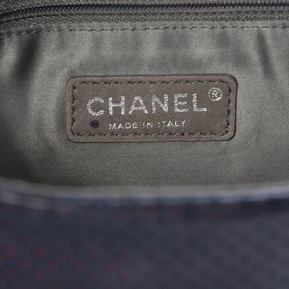 Chanel Calfskin Perforated Large Drill Flap Navy Blue 7 of 10