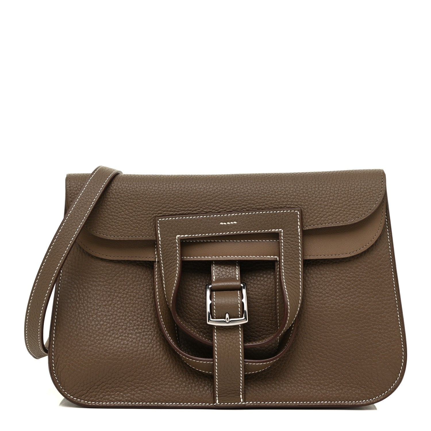 Hermes Taurillon Clemence Halzan 31 GM Etoupe 1 of 15