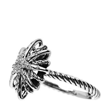 David Yurman Sterling Silver Diamond 16mm Starburst Ring 54 7 3 of 5