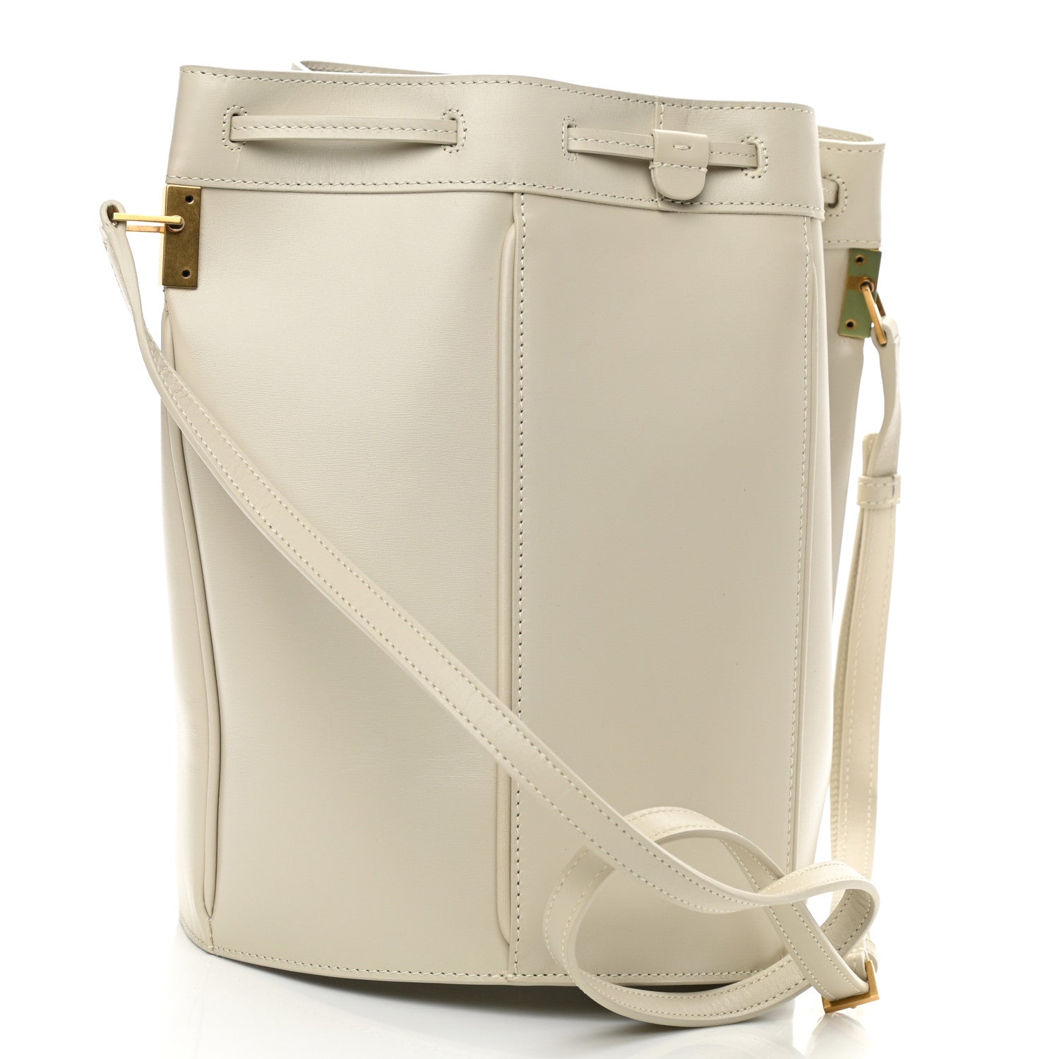 Saint Laurent Smooth Calfskin Medium Talitha Bucket Bag Vintage White 3 of 10